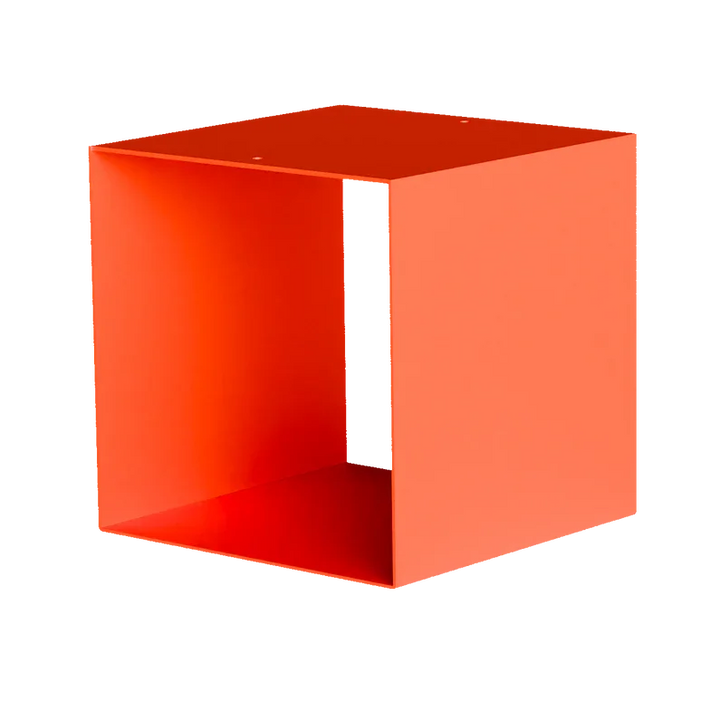 Offenes Regal KETT basis in würfelform, orange, minimalistisches Design