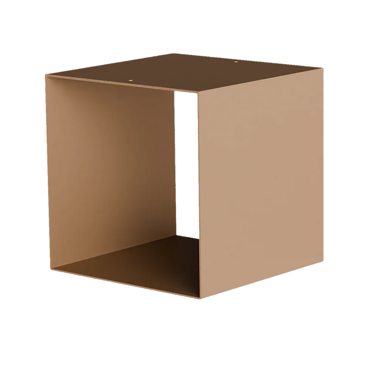 KETT Regal Basis in Quarz, offenes minimalistisches Regal in Beige auf weißem Hintergrund