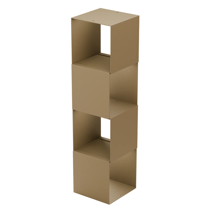 Modernes, beigefarbenes Regal KETT Set Diamond aus Metall, minimalistisches Design, Stehsystem.