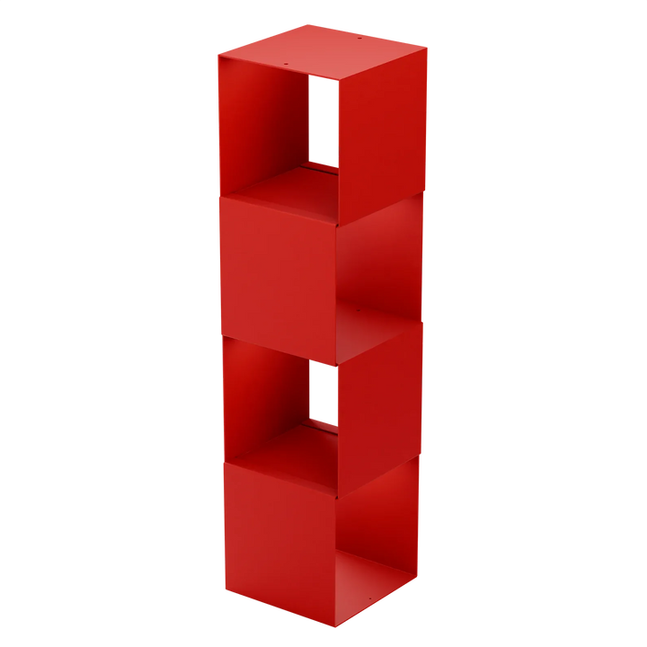 Rotes KETT Regal modular Metall Würfel Design modern stapelbar offen