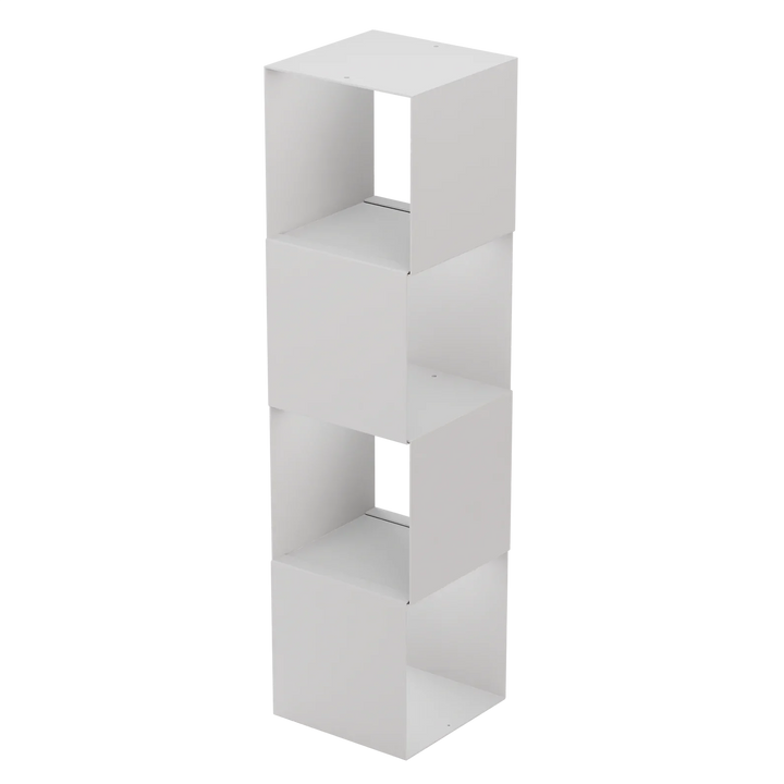 Modernes weißes Regal KETT Set Snow, minimalistisches Würfelregal aus Metall