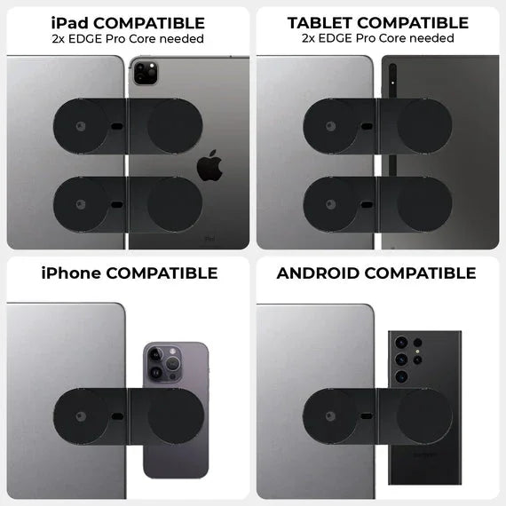 EDGE Pro Core Halterung kompatibel mit iPad, Tablet, iPhone und Android Geräten, schwarz