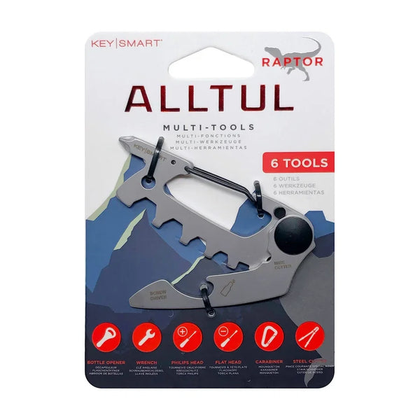 Alltul Raptor Multitool mit 6 Funktionen in Verpackung, Schlüsselanhänger, Edelstahl, Werkzeug