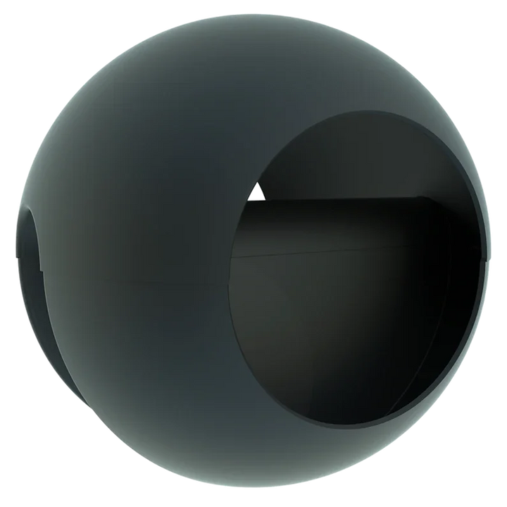 Modern rundes Vogelhaus Birdball aus Kunststoff mit großer Öffnung, freigestellt