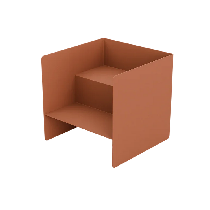 Pfirsichfarbener Buchhalter aus Metall mit zwei Stufen für Schreibtisch-Organisation