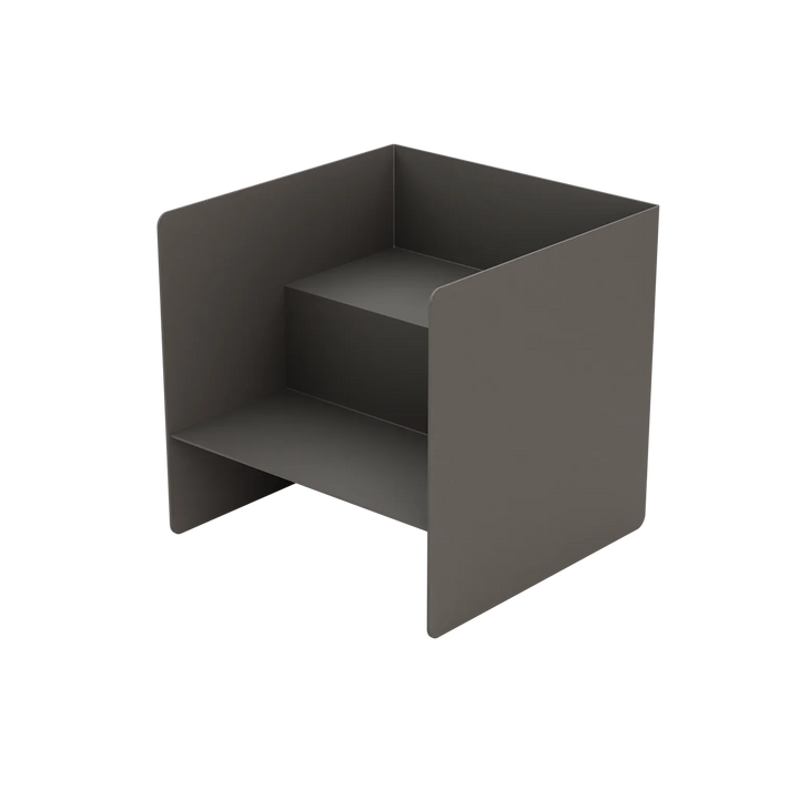 Grauer Buchhalter aus Metall mit zwei Ebenen, modernes Design, Schreibtisch-Organizer