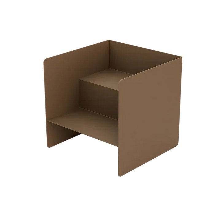 Brauner Buchhalter aus Karton mit zwei Fächern, minimalistisches Design, Büro Zubehör