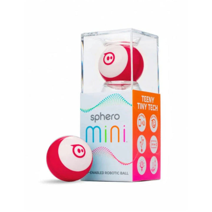 Sphero Mini pink Roboterball in Verpackung, technisches Spielzeug auf weißem Hintergrund