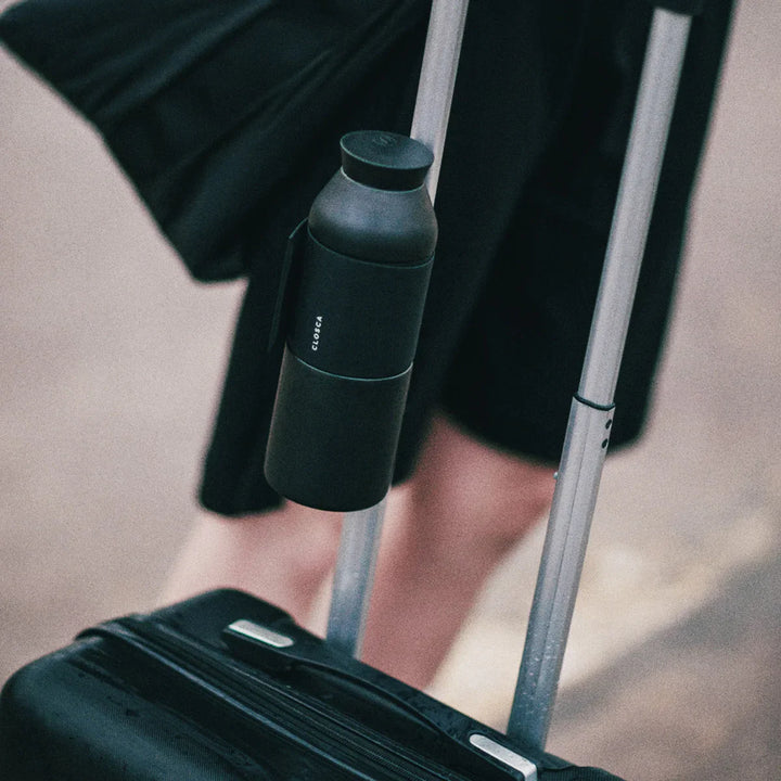 thermo isolierflsche angebunden an koffer